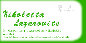 nikoletta lazarovits business card